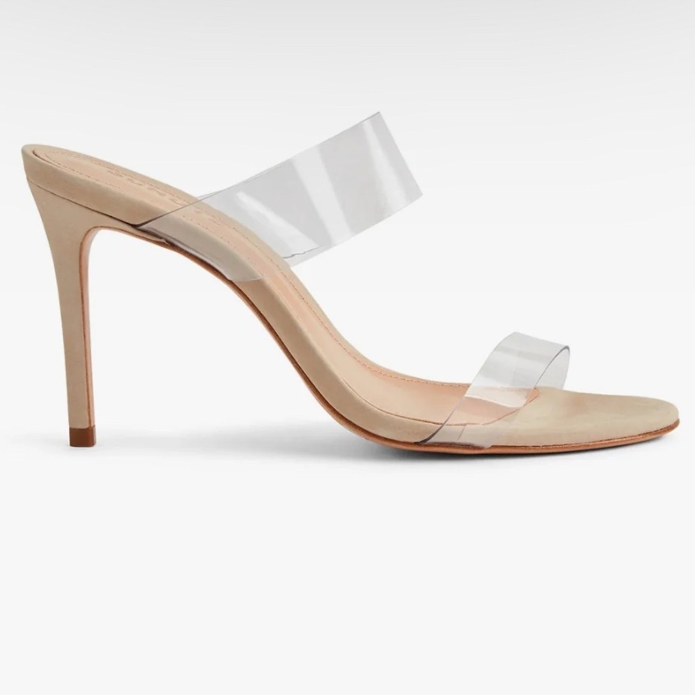 SCHUTZ Ariella Sandal |Double Clear Vinyl Straps |stiletto heel | in nude